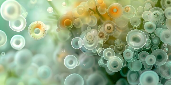 Microscopic pond euglenoids play a crucial role in balancing the ecosystem. Concept Microscopic organisms, Pond euglenoids, Ecosystem balance,