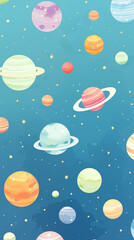 Planets Image, Space, Pattern Style, For Wallpaper, Desktop Background, Smartphone Phone Case, Computer Screen, Cell Phone Screen, Smartphone Screen, 9:16 Format - PNG