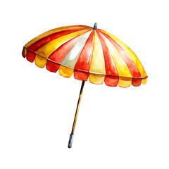 Beach umbrella on transparent background