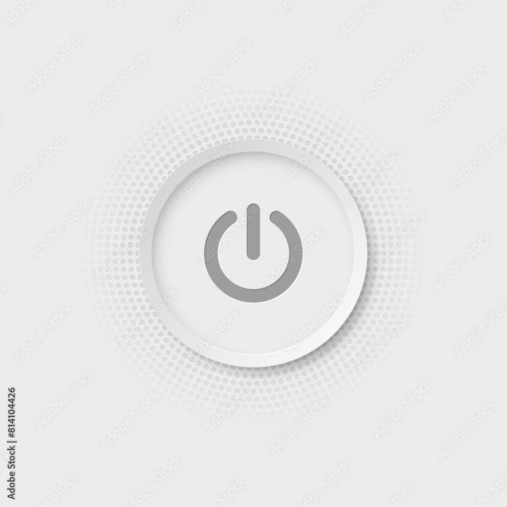 Aufkleber power start and shutdown button isolated on white background. vector illustration.