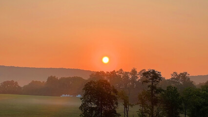 Early morning. Sunrise. Nature.
