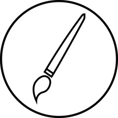 Paint brush black icon in trendy line style isolated on transparent background. Outline paint brush page symbol for website graphic design logotype, app, UI. Paint roller vector.