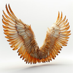 Angel wing isolated on white background, Isolate object - Generative AI