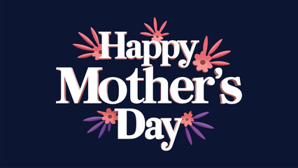 Obraz premium Happy Mothers Day Typography Design with dark background