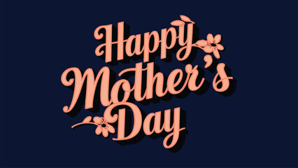 Happy Mothers Day Typography Design with dark background