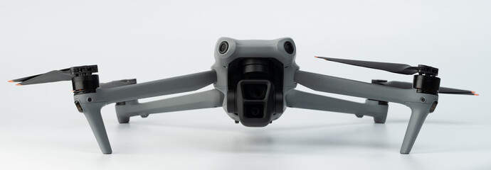 Front view of unfolded drone