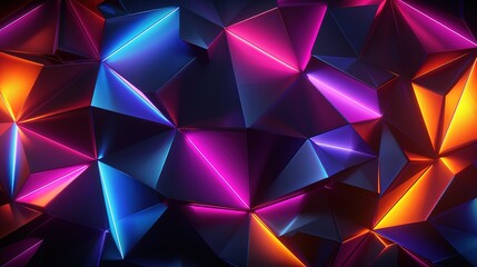 Obraz premium futuristic trendy digital cybernetic metallic and neon light glow on dark background background, Generative Ai