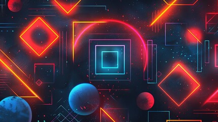 futuristic trendy digital cybernetic metallic and neon light glow on dark background background, Generative Ai