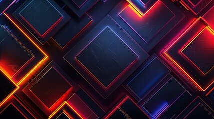futuristic trendy digital cybernetic metallic and neon light glow on dark background background, Generative Ai