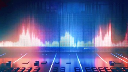 Dynamic equalizer visualization reacting to music beats, 4k High-Quality Video Background Animation 