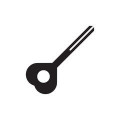 heart key icon design, isolated on white background, vector illustration