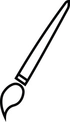 Paint brush black icon in trendy line style isolated on transparent background. Outline paint brush page symbol for website graphic design logotype, app, UI. Paint roller vector.