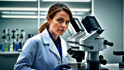 woman scientist working in the medical industry conducting research and testing