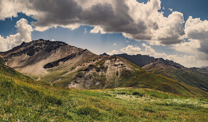 View of the Aiguille des Angroniettes and the Grand Golliat from the Grand Col Ferret