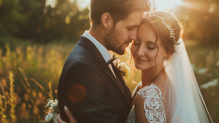 Bride and groom June wedding 