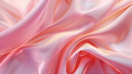 Obraz premium Soft and smooth pink satin fabric texture in a fluid design