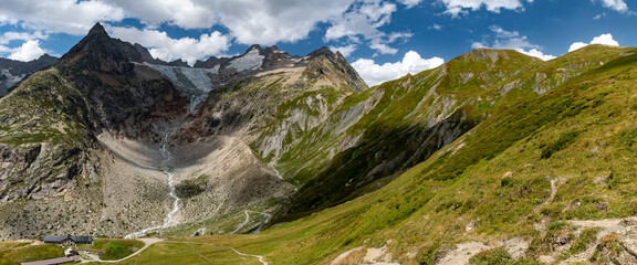 View of the valley to the West from the descent of the Grand Col Ferret towards the Elena refuge