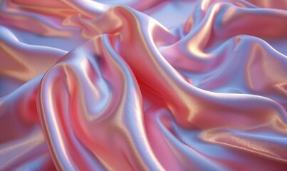 Luxurious Pink Satin Fabric Closeup Generative AI
