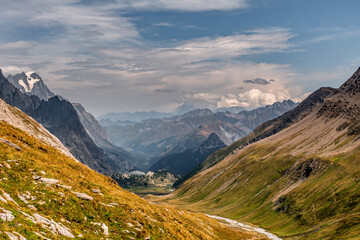 View of the valley to the east from the climb towards the Col de la Seigne