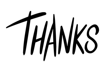 Thanks Isolated Lettering