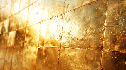 Reflective gold texture with a polished mirror effect, adding a touch of sophistication and glamour.
