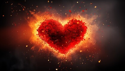 heart made of red splashes