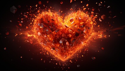 heart made of red splashes