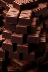 Fototapeta premium stacked chocolate squares pattern generative ai