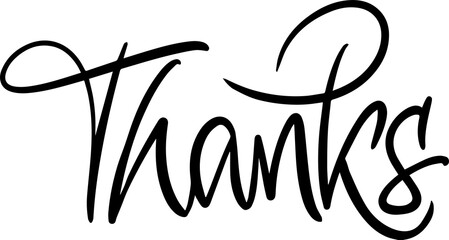 Thank you Curly Fancy Lettering. Thanks Brush pen Fun font. Calligraphy script. Expressive Hand written typeface. Thanksgiving day.