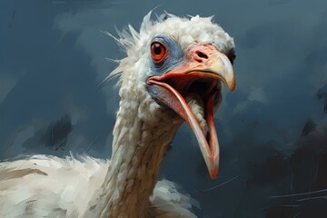 Feathered Turkey farm bird. Male nature meat. Generate Ai