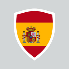 Spain Flag in Shield Shape Frame