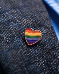 A rainbow heart pin is a symbol of love and diversity.