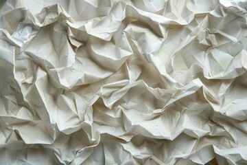 Obraz premium Textured background of crumpled white paper with shadows and highlights