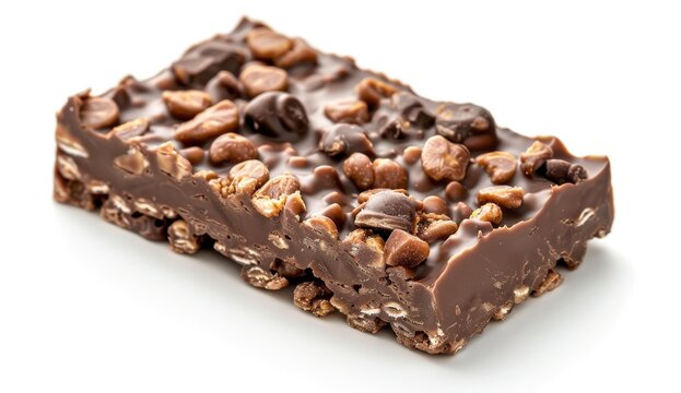 Chocolate crunch bar isolated on a white background