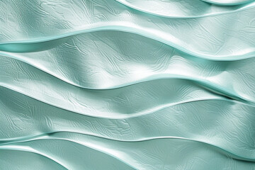 Satin aqua paper texture with wave-like embossing and light sheen.