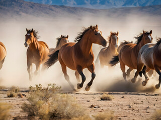 Wild Horses in Desert Majesty.