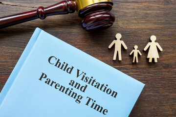 Book child visitation and parenting time and gavel.