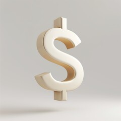 Naklejka premium A simple, minimal linear illustration of a dollar sign floating in the air.