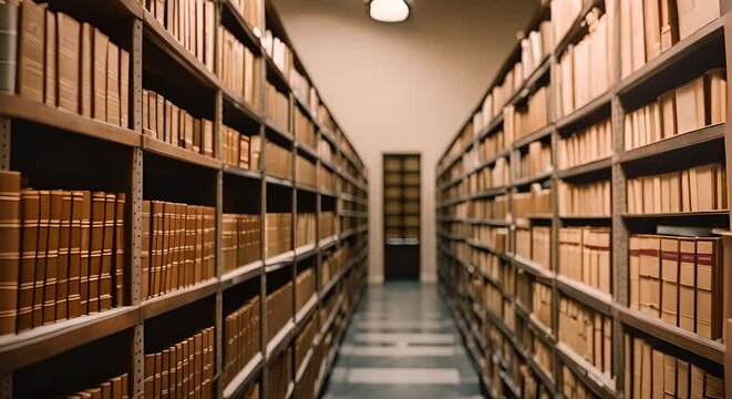 Inside an archive. Documents and storage.