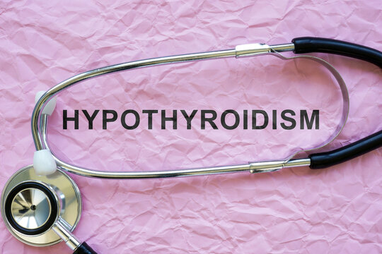 Crumpled paper with an inscription hypothyroidism and a stethoscope.