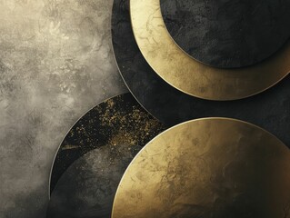 Explore a cutting-edge abstract concept featuring striking gold elements ideal for upscale tech or luxury brands.