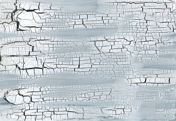Craquelure scratch cracked texture painting paper wall background. White Beige and blue gray color.