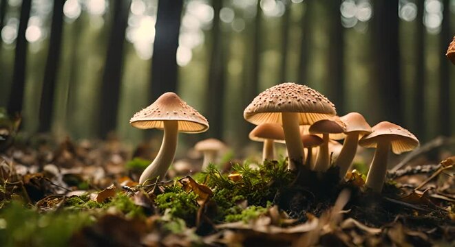 Mushrooms in the forest.