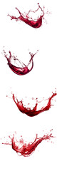 Dynamic Red Liquid Splashes: A Captivating Set Isolated on Transparent Background
