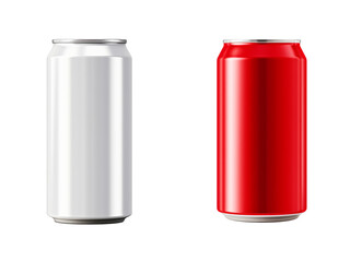 Sleek 330 ml Aluminum Soda Cans on Transparent Background: Perfect for Packaging Presentations and Marketing Materials. Ideal for Showcasing Beverage Designs in a Clean and Modern Style.