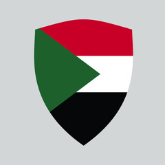 Sudan Flag in Shield Shape Frame