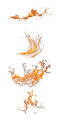 Vivid Fire Flame Collection: A Set of Realistic Flames on a Transparent Background