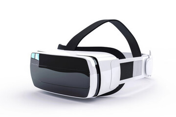  Virtual Reality Helmet  White Background Cutting-Edge Technology