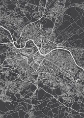 City map Dresden, monochrome detailed plan, vector illustration