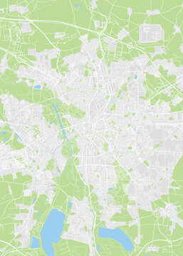 City map Leipzig, color detailed plan, vector illustration